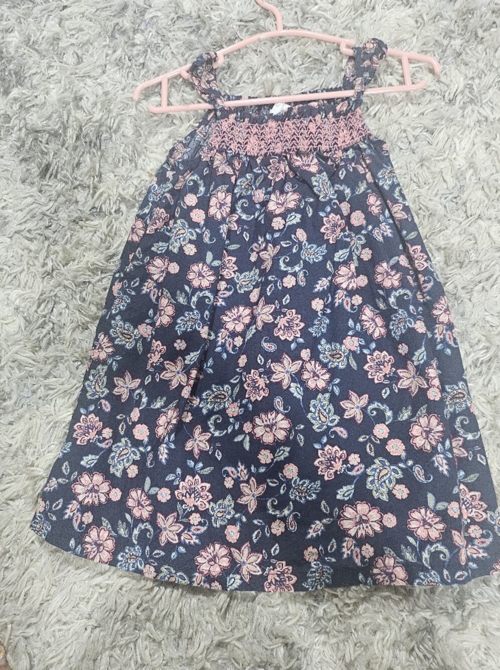2/20$ Kids Navy A-Line Skirt with Pink Floral Pattern